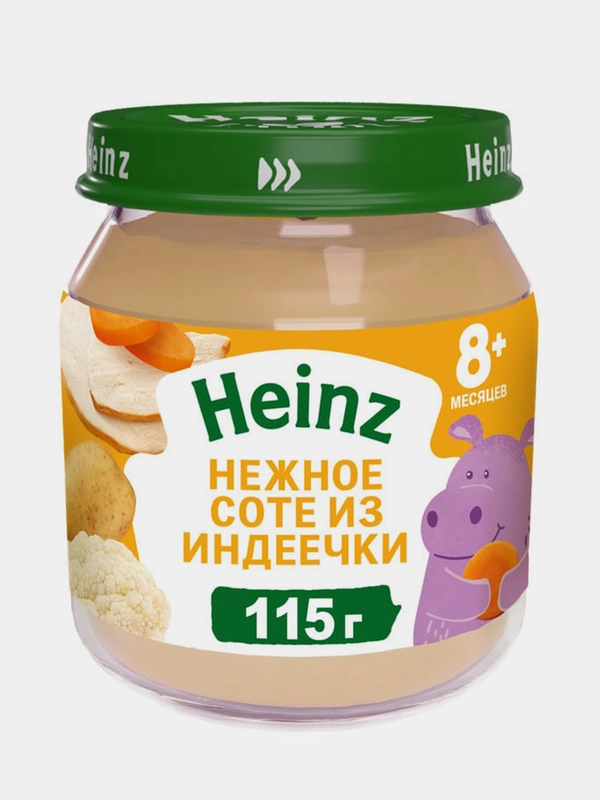 Пюре мясное Heinz "Нежное соте из индеечки", с 8 месяцев, 115 г