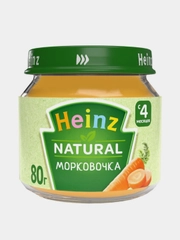 Пюре овощное Heinz "Морковочка", с 4 месяцев, 12 штук, 80 г