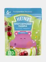 Каша Heinz "Лакомая", многозерновая, яблоко и вишня, молочная, сухая, с 6 месяцев, 170 г