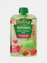 Пюре Heinz, фруктовое, яблоко, клубника, злаки, с 6 месяцев, 12 штук по 90 г