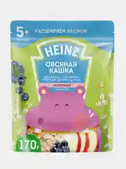 Каша Heinz "Лакомая", овсяная, с яблоком, черникой, черной смородиной, с 5 месяцев, 170 г