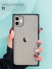 Черный чехол для Apple iPhone 11 силиконовый КАРТОФАН прозрачный прямоугольный с защитой камер