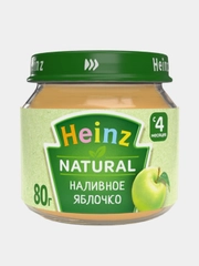 Пюре Heinz "Наливное яблочко", фруктовое, с 4 месяцев, 80 г, 12 штук