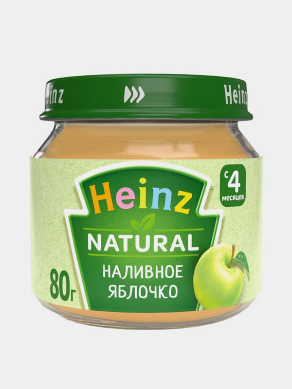Пюре Heinz "Наливное яблочко", фруктовое, с 4 месяцев, 80 г, 12 штук