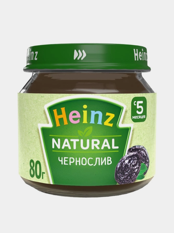 Пюре Heinz "Чернослив", с 5 месяцев, 80 г, 12 штук