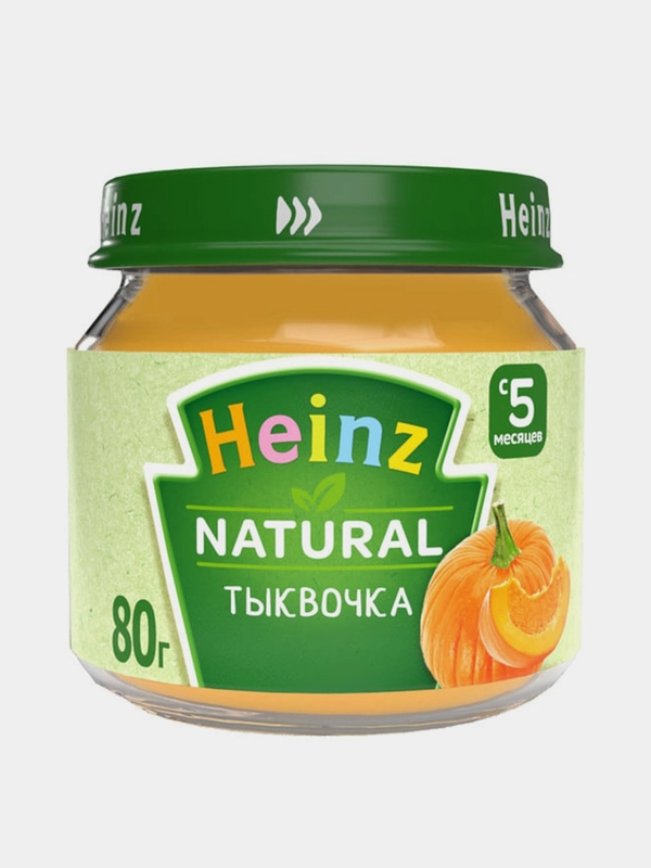 Пюре Heinz "Тыквочка", овощное, с 4 месяцев, 80г, 12 штук