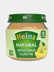 Пюре Heinz "Фруктовый салатик", фруктовое, с 6 месяцев, 80 г, 12 штук