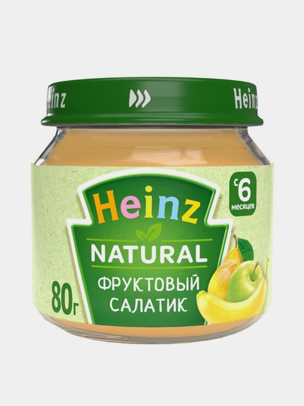 Пюре Heinz "Фруктовый салатик", фруктовое, с 6 месяцев, 80 г, 12 штук