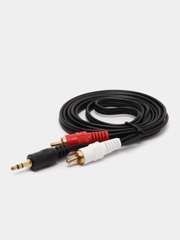 Аудио кабель аукс на тюльпаны 3.5 на 2RCA (1.5 метра)