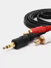 Аудио кабель аукс на тюльпаны 3.5 на 2RCA (1.5 метра)