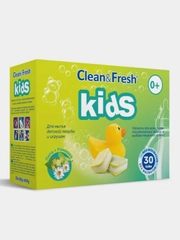 Таблетки для посудомоечной машины Clean&Fresh KIDS "All in 1", 30 штук
