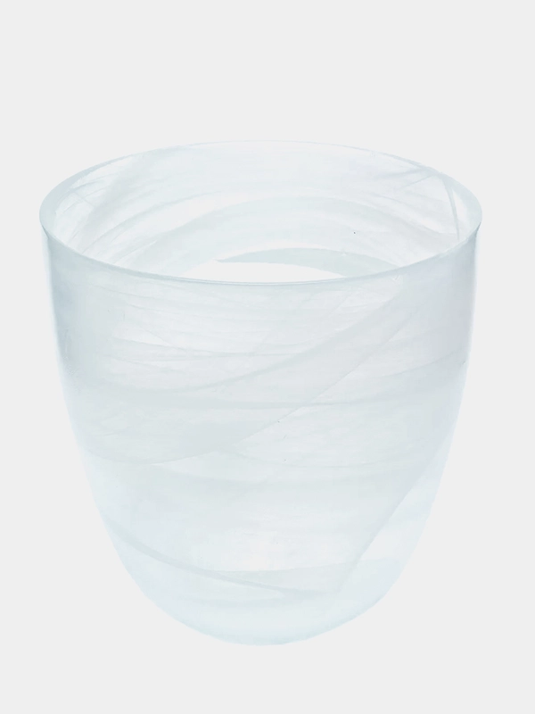 Горшок цветочный с поддоном NiNaGlass №4 алебастр белый 2 л
