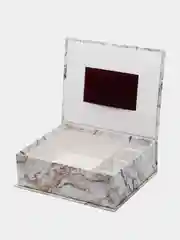 Шкатулка для рукоделия большая, 250 x 200 x 80 мм. "Мрамор", белый