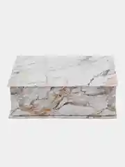 Шкатулка для рукоделия большая, 250 x 200 x 80 мм. "Мрамор", белый