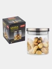 Стеклянная банка Mallony OCEANO, для сыпучих продуктов, с крышкой из стали, 0,3 л