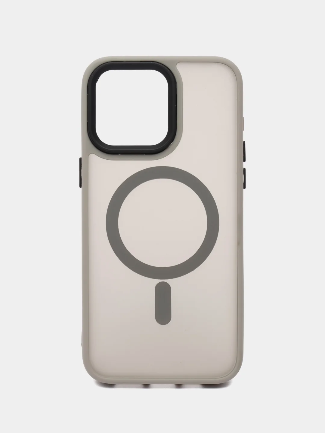 Серый чехол силиконовый матовый MagSafe для iPhone 11 12 13 14 15 16 Pro Max