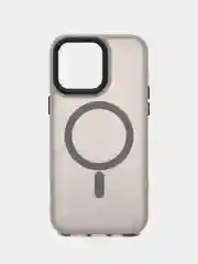 Серый чехол силиконовый матовый MagSafe для iPhone 11 12 13 14 15 16 Pro Max