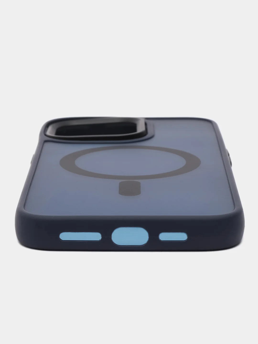 Темно-синий чехол силиконовый матовый MagSafe для iPhone 11 12 13 14 15 16 Pro Max