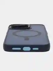 Темно-синий чехол силиконовый матовый MagSafe для iPhone 11 12 13 14 15 16 Pro Max