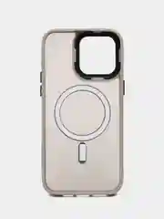 Серый чехол силиконовый матовый MagSafe для iPhone 11 12 13 14 15 16 Pro Max