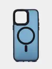 Темно-синий чехол силиконовый матовый MagSafe для iPhone 11 12 13 14 15 16 Pro Max