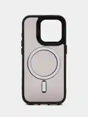 Черный чехол силиконовый матовый MagSafe для iPhone 11 12 13 14 15 16 Pro Max