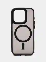 Черный чехол силиконовый матовый MagSafe для iPhone 11 12 13 14 15 16 Pro Max