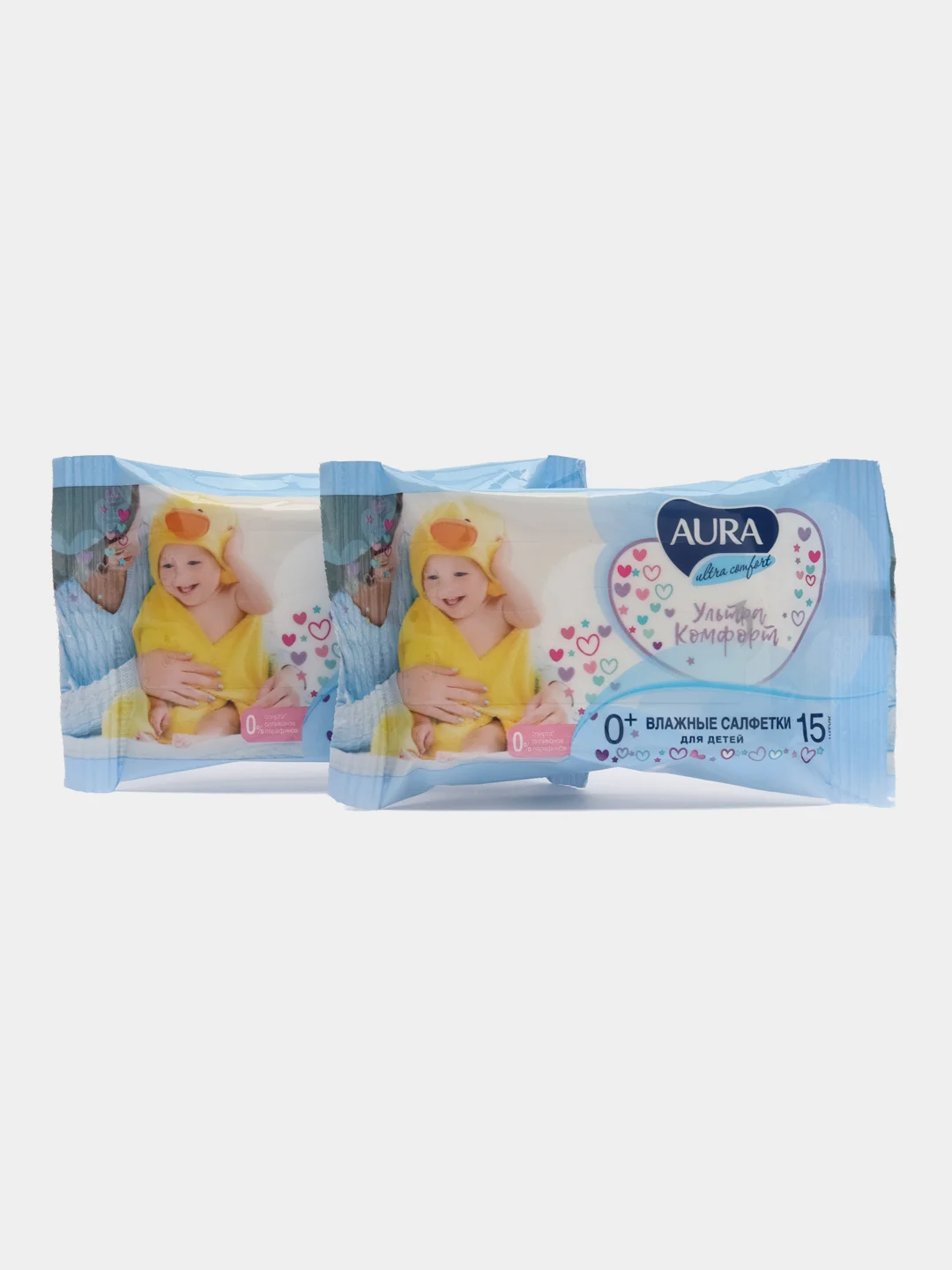 Влажные салфетки Aura Ultra Comfort, детские, 15 шт