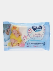Влажные салфетки Aura Ultra Comfort, детские, 15 шт