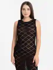 Черный платье пляжное вязаное женское
