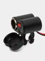 Черный usb зарядка на руль мотоцикла с прикуривателем