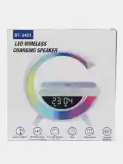 Колонка bluetooth, светильник, часы, будильник, беспроводная  зарядка, ВТ3401