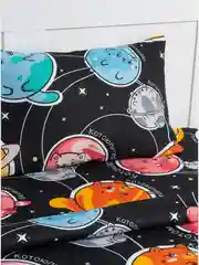 Черный комплект постельного белья, детский, 1,5-спальный, (котики, коты, cats)
