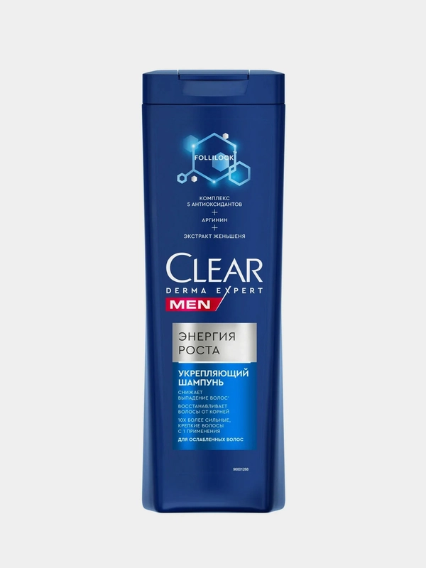 Шампунь мужской Clear MEN Derma Expert Энергия Роста, 380 мл