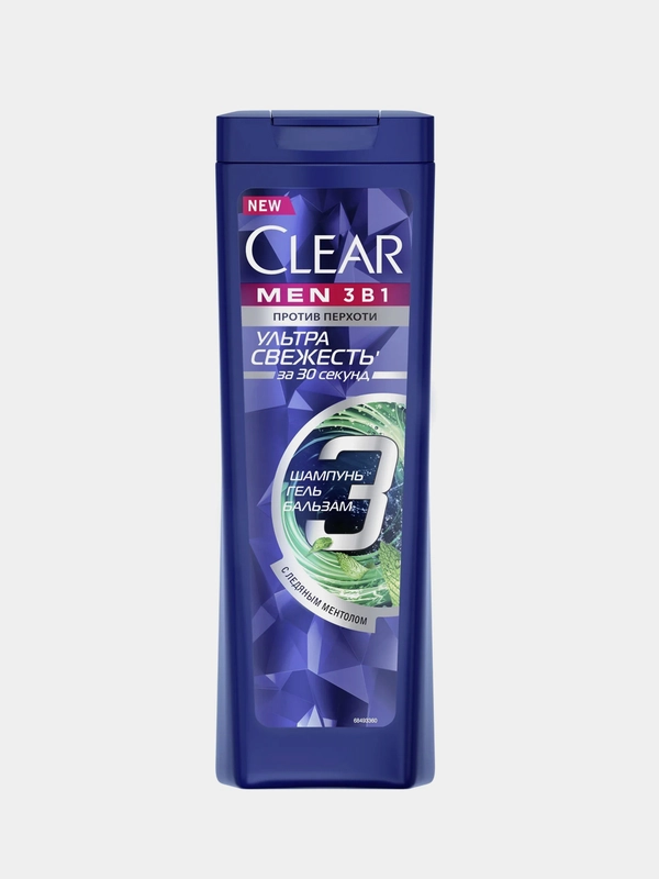 Шампунь, бальзам-ополаскиватель, гель для душа Clear MEN 3в1 "Ультра свежесть", 400 мл