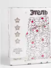 Белый комплект постельного белья, детский, 1,5-спальный, (котики, коты, cats)