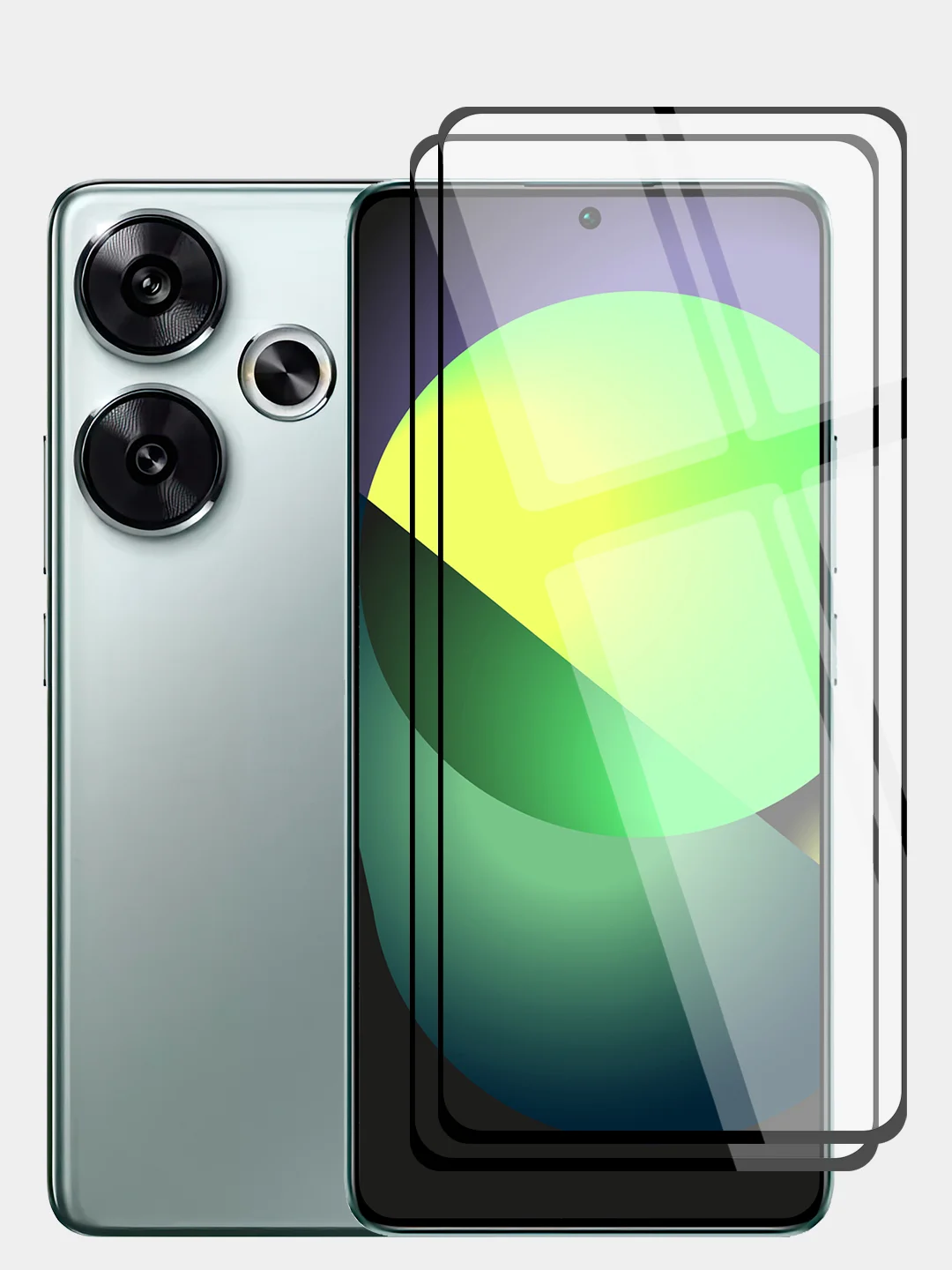 Прозрачный 1-2 шт стекло для Xiaomi Redmi Turbo 3/ Poco F6 защитное BROSCORP олеофобное, черной рамка
