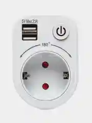 Розеточный блок SB-01 (розетка 2P+E 16А, 2 USB разъема 5V 2,1A) EKF PROxima