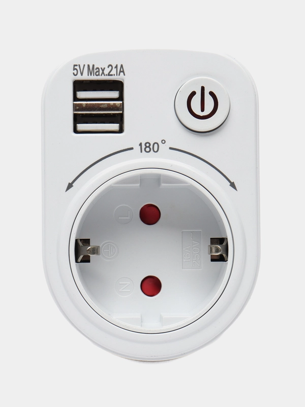 Розеточный блок SB-01 (розетка 2P+E 16А, 2 USB разъема 5V 2,1A) EKF PROxima