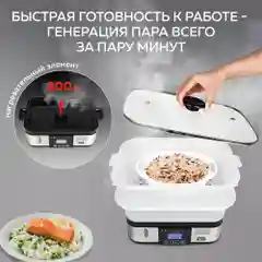 Пароварка GFGRIL GFS-9D, 12л, 8 программ, цифровое управление