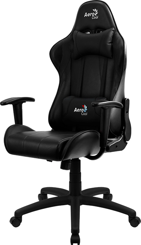 Игровое кресло Aerocool AC100 AIR All black (150кг, перф ПУ, 2 подушки, икс. подлокотники)
