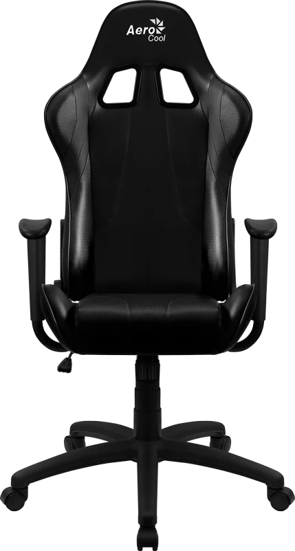 Игровое кресло Aerocool AC100 AIR All black (150кг, перф ПУ, 2 подушки, икс. подлокотники)