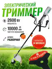 Триммер электрический садовый для травы ELECTROLITE ТE 2600, 2600Вт, ширина скашивания 380 мм