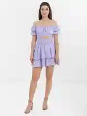 Аметистовый комплект летний  юбка шорты  и топ хлопок