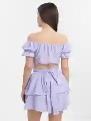 Аметистовый комплект летний  юбка шорты  и топ хлопок