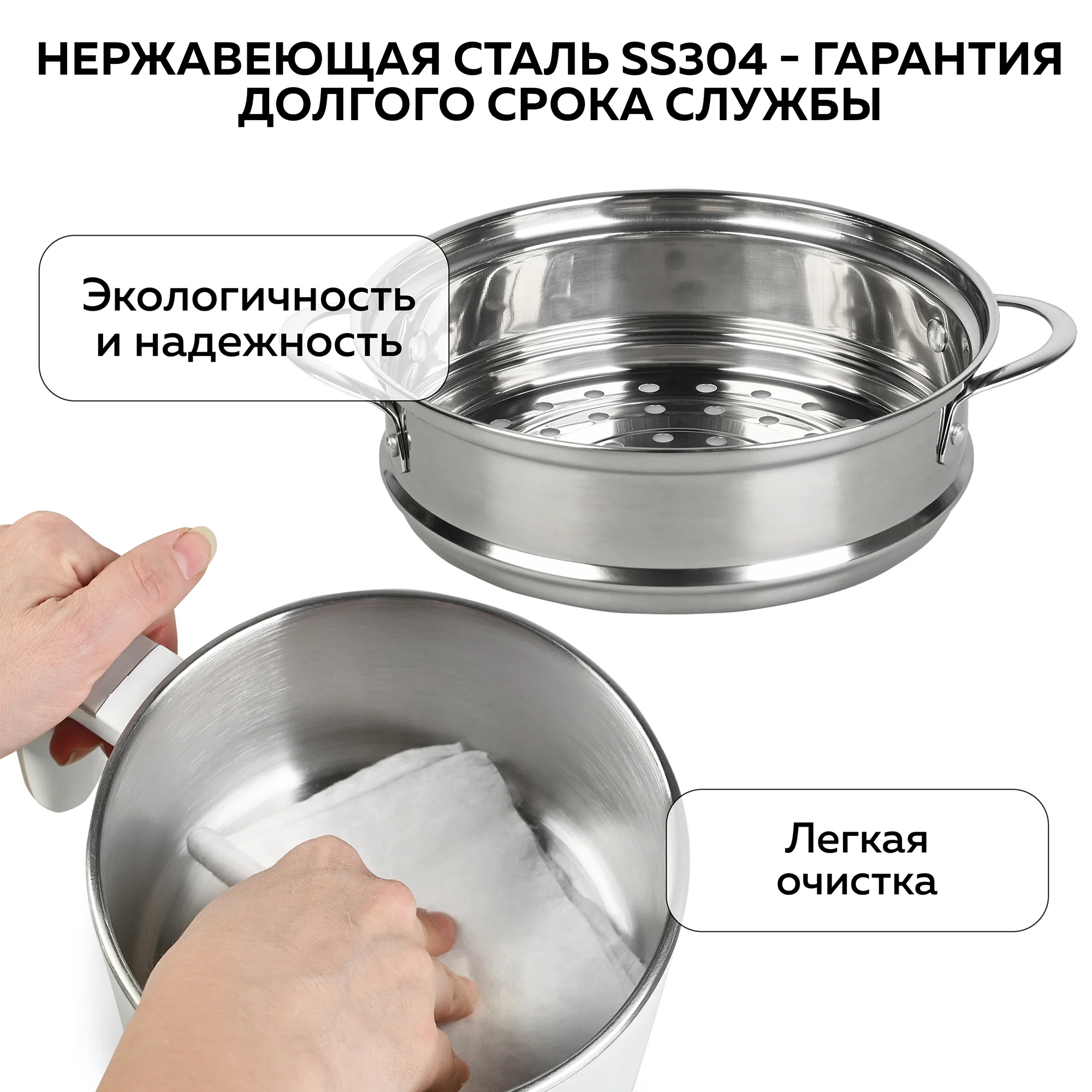 Электрическая кастрюля 5 в 1 GFGRIL GFP-20: миниварка/пароварка/суповарка/стерилизатор