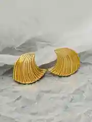 Золотой женские серьги - гвоздики "Морская волна"