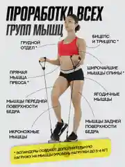 Оранжевый степпер тренажер для ног и ягодиц с эспандерами
