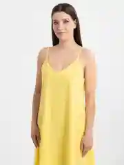 Желтый платье, сарафан женский на бретелях