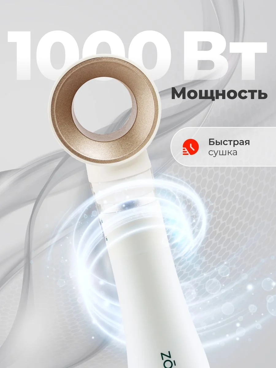 Фен-щетка для сушки и укладки волос Zofft But 6 в 1, 6 насадок, керамическое покрытие